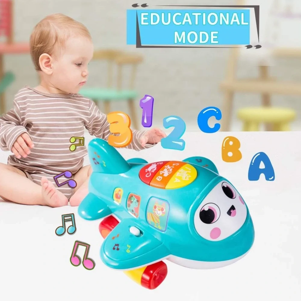 Musical Toy w/ Lights, Electronic Moving Airplane Baby Development Toy